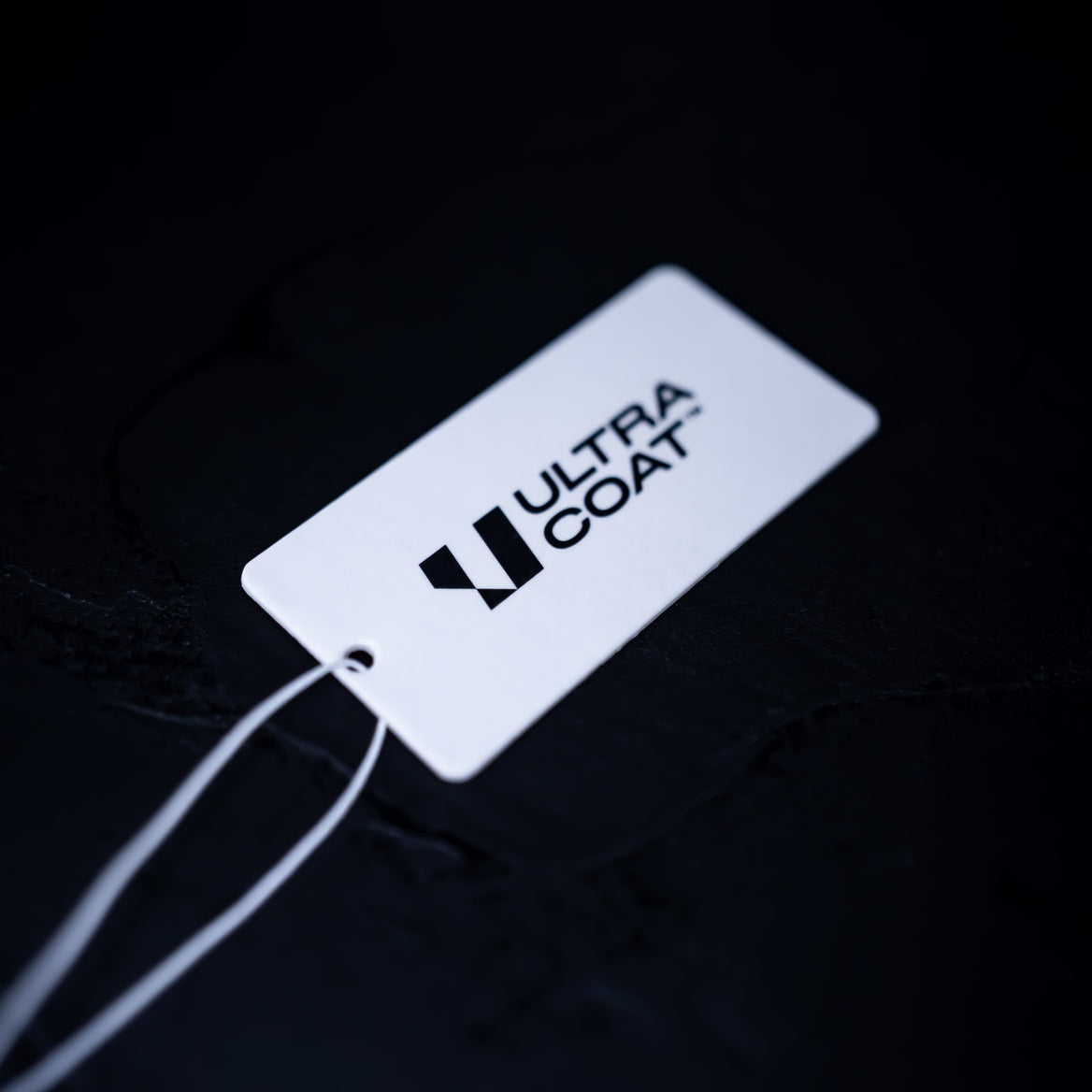 White ULTRACOAT hanging car air freshener