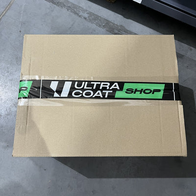 Cardboard box sealed with ULTRACOAT SHOP packing tape