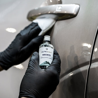 ULTRACOAT Magnite bottle during application on automotive paint
